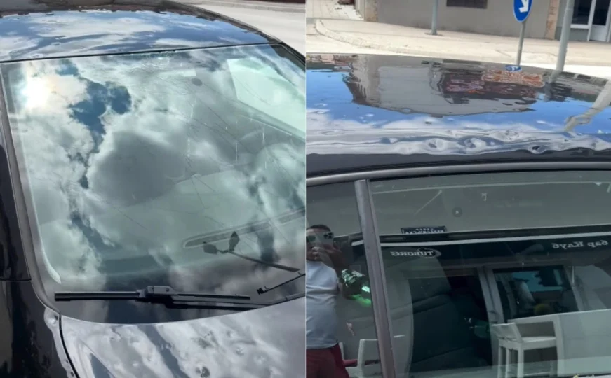 Pogledajte kako izgleda automobil nakon krupnog grada u Nevesinju Pogledajte kako izgleda automobil nakon krupnog grada u Nevesinju