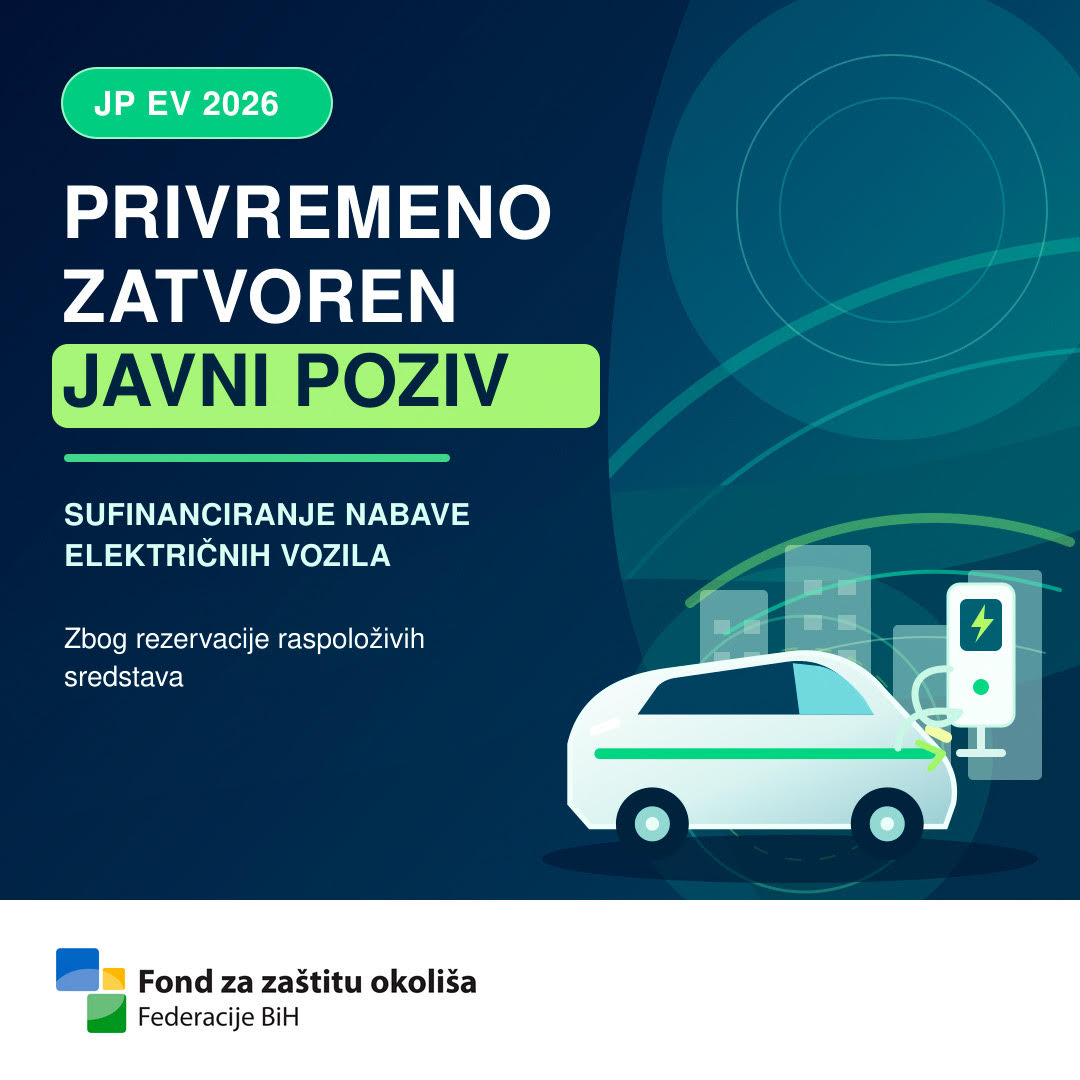 Fond FBiH privremeno obustavio sufinanciranje električnih vozila Fond FBiH privremeno obustavio sufinanciranje električnih vozila
