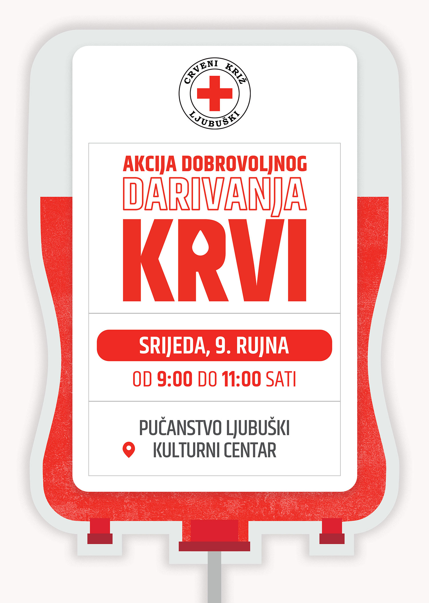 Ljubuški: Darujte krv 9. rujna i spasite živote! Ljubuški: Darujte krv 9. rujna i spasite živote!